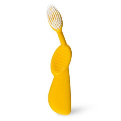 Radius щетка зубная с резиновой ручкой для левшей в цвете "Желто-белый"